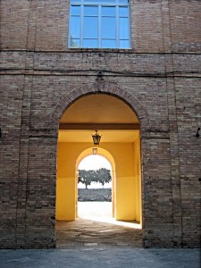A brilliant yellow wall in Siena
