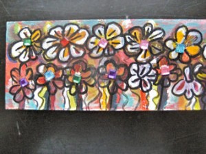 Cheerful flowers with jewels, $10